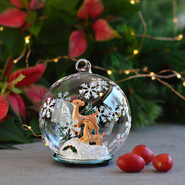 Glass LED Deer Dome