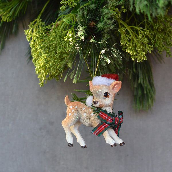 Deer with Christmas Hat Decoration